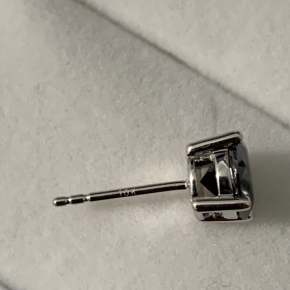 10k 2 Carat Black Diamond Moissanite Earrings - Picture 8 of 14